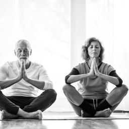 People with Parkinson's practice yoga