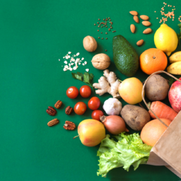 vegetables in grocery bag