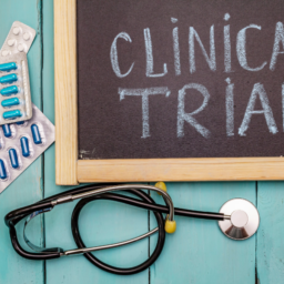 Stethoscope, medications, and clinical trial sign