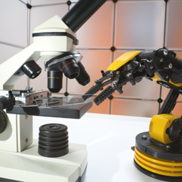 Microscope and robotic technology in lab