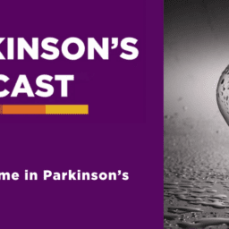 off time the parkinson's podcast logo with the words "off time in parkinson's" with an off lightbulb in the rain.
